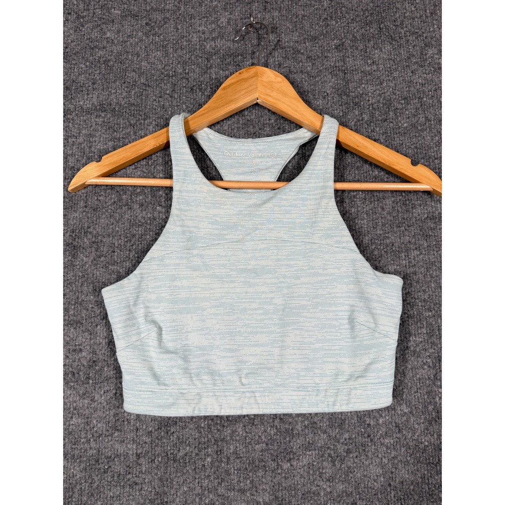 Outdoor Voices Sweat Tech Sports Bra Women's XS Baby Blue Space Dye Racerback